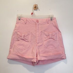 Blackmilk pink gingham bow shorts